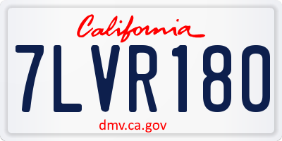 CA license plate 7LVR180