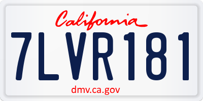 CA license plate 7LVR181