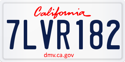 CA license plate 7LVR182