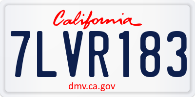 CA license plate 7LVR183