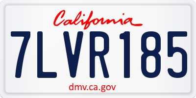 CA license plate 7LVR185