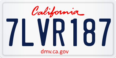 CA license plate 7LVR187