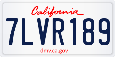 CA license plate 7LVR189