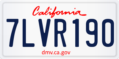 CA license plate 7LVR190