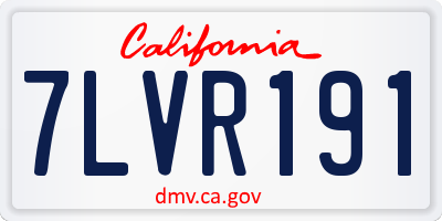 CA license plate 7LVR191