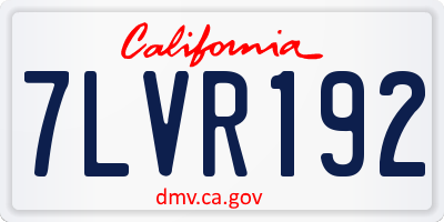 CA license plate 7LVR192