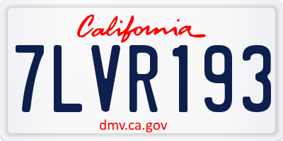CA license plate 7LVR193