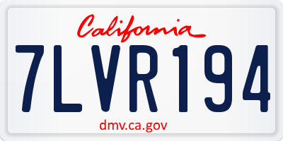 CA license plate 7LVR194