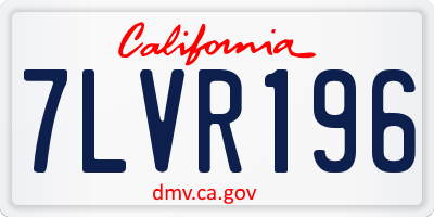 CA license plate 7LVR196