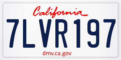 CA license plate 7LVR197