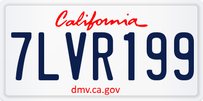 CA license plate 7LVR199