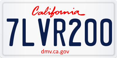 CA license plate 7LVR200