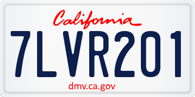CA license plate 7LVR201