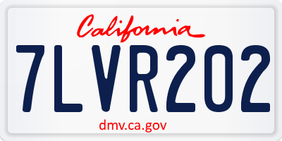 CA license plate 7LVR202