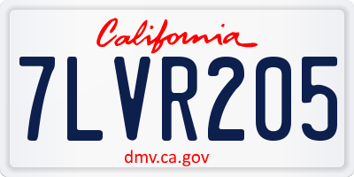 CA license plate 7LVR205