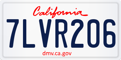 CA license plate 7LVR206