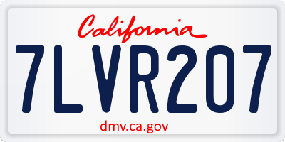 CA license plate 7LVR207