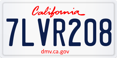CA license plate 7LVR208