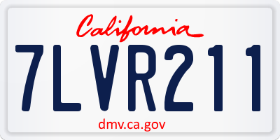 CA license plate 7LVR211
