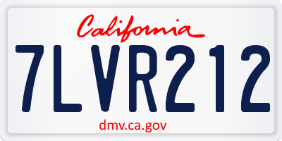 CA license plate 7LVR212
