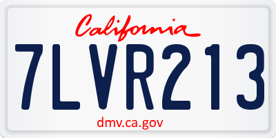 CA license plate 7LVR213