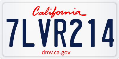 CA license plate 7LVR214