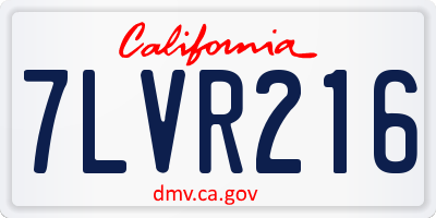 CA license plate 7LVR216
