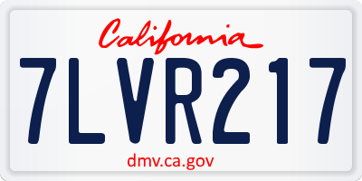CA license plate 7LVR217