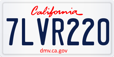 CA license plate 7LVR220