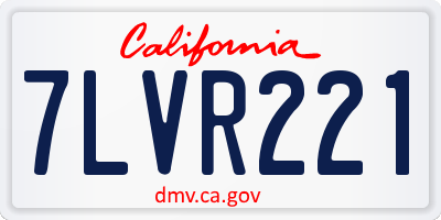 CA license plate 7LVR221
