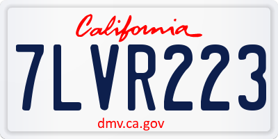 CA license plate 7LVR223
