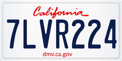 CA license plate 7LVR224