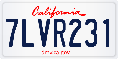 CA license plate 7LVR231