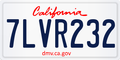 CA license plate 7LVR232
