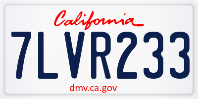 CA license plate 7LVR233