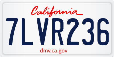 CA license plate 7LVR236