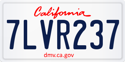 CA license plate 7LVR237