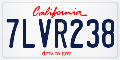 CA license plate 7LVR238