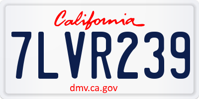 CA license plate 7LVR239