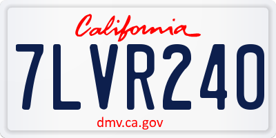 CA license plate 7LVR240