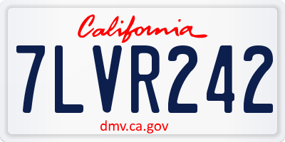 CA license plate 7LVR242