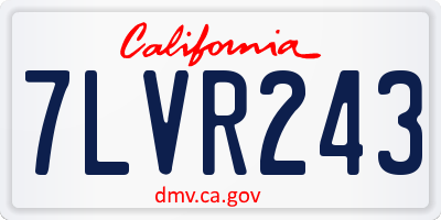 CA license plate 7LVR243