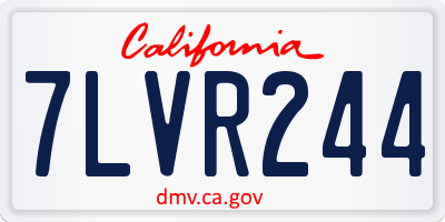 CA license plate 7LVR244