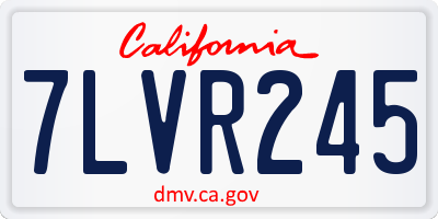 CA license plate 7LVR245
