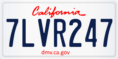 CA license plate 7LVR247