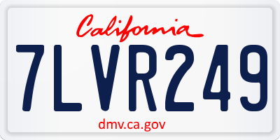 CA license plate 7LVR249