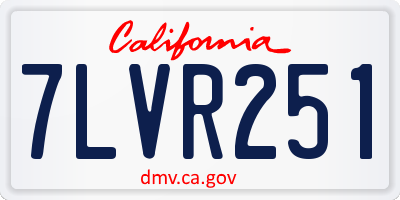 CA license plate 7LVR251