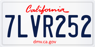 CA license plate 7LVR252