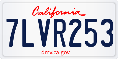 CA license plate 7LVR253