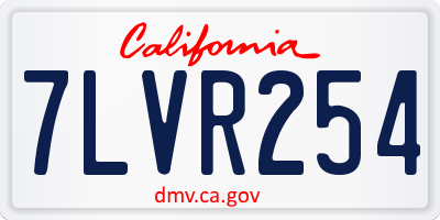 CA license plate 7LVR254